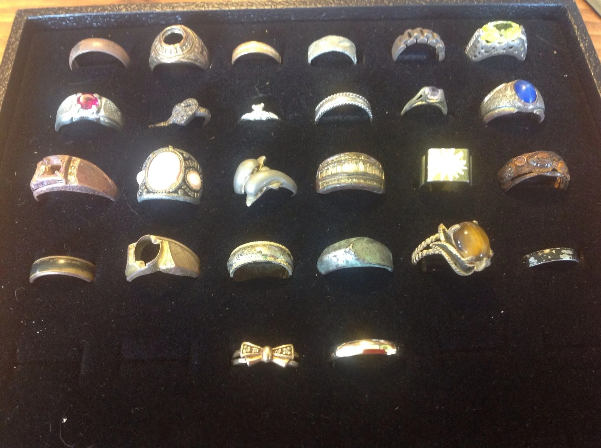 My metal detecting ring collection.