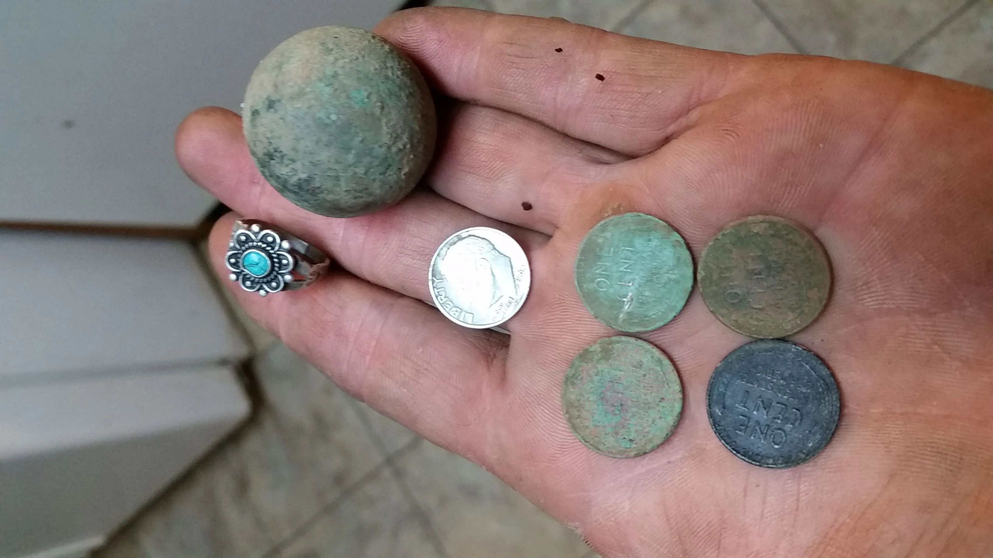 Navajo Ring and a strange solid brass ball