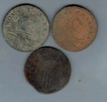 New Jersey state coppers  - 1787 NJ coppers are near the early taverns and homesteads