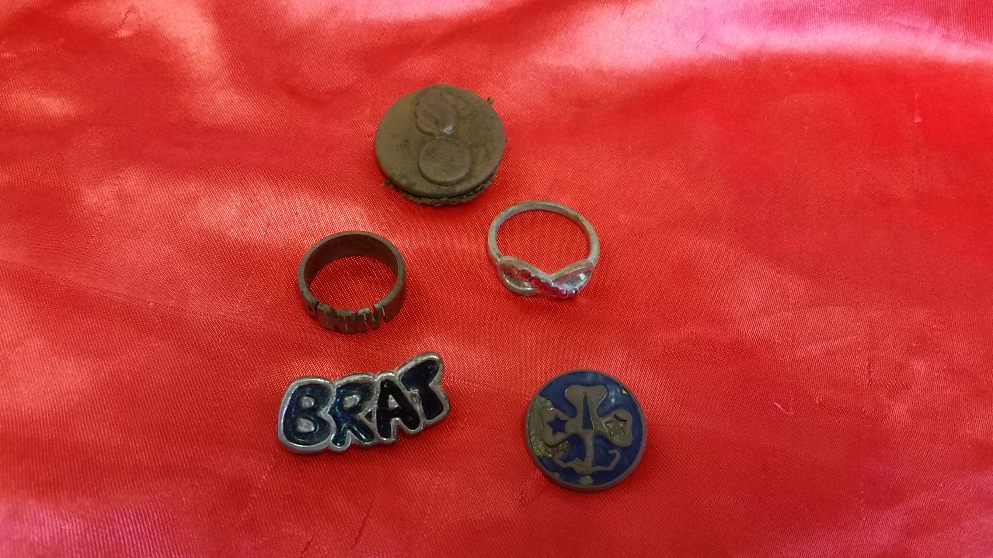 Nice finds in the park, including the WWII Ordnance Corps Insignia