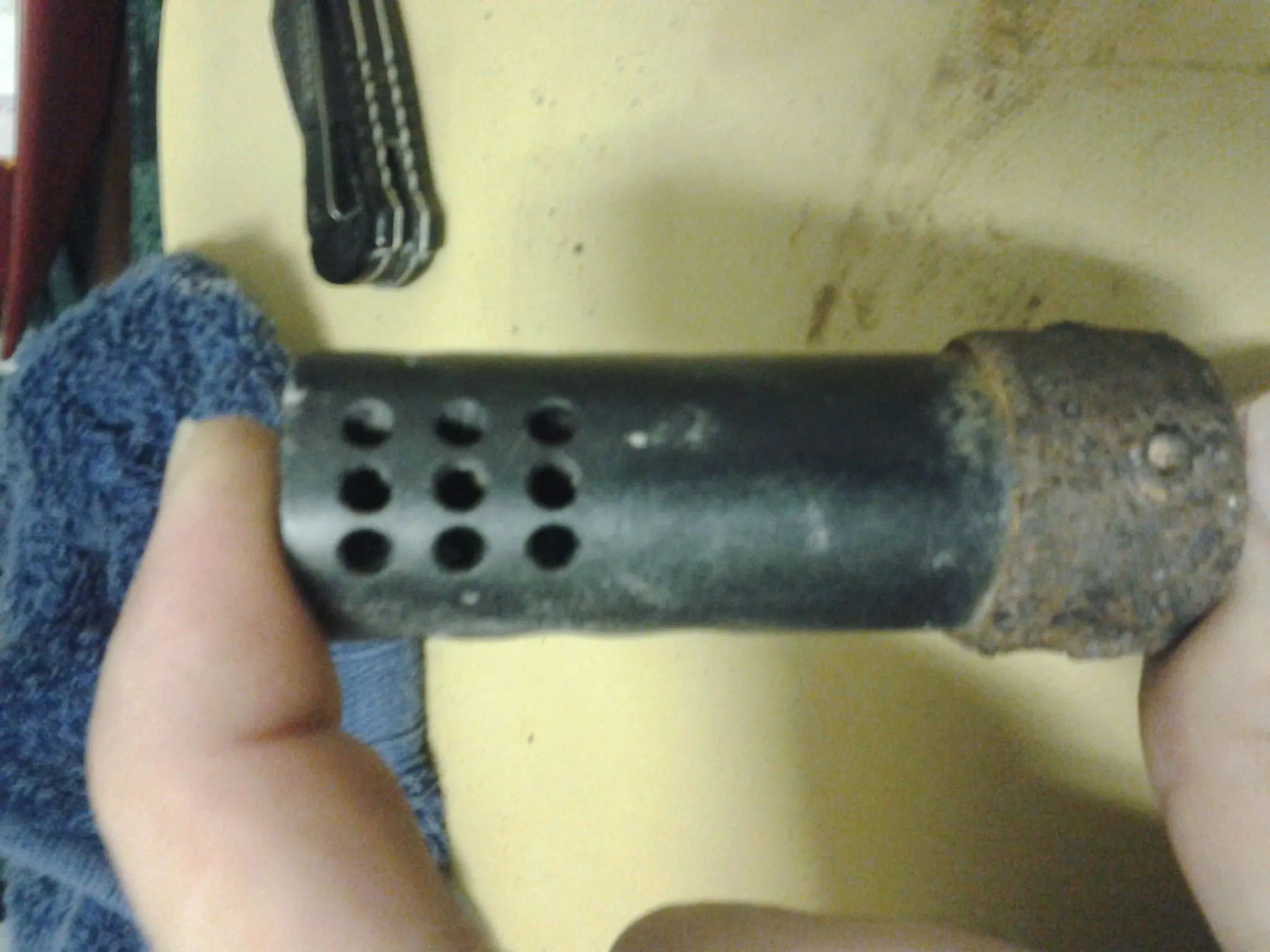 Not sure if it a silencer or suppressor and for what type of weapon. Found at the Ogden Pond