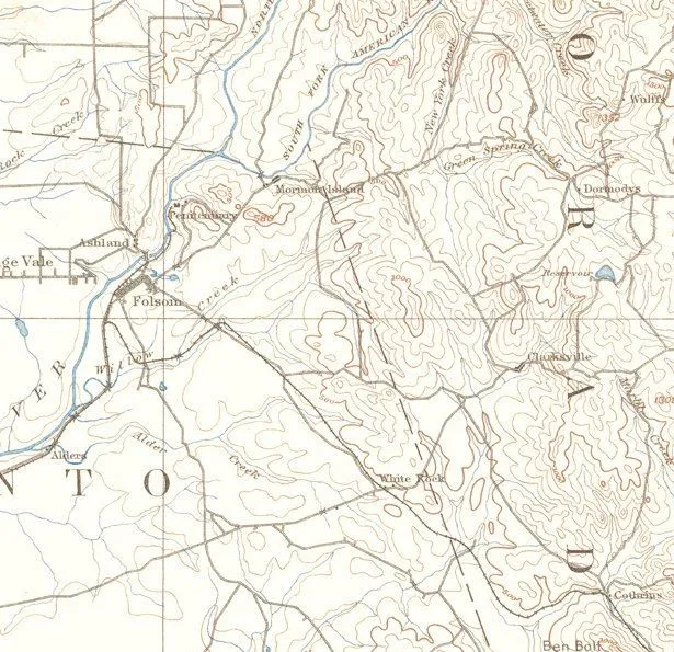 Old Folsom - OLD map of Folsom, CA