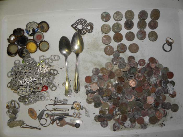 Panama City beach finds - Coins and rings found in Panama City Beach