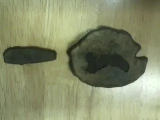 pewter spoon with partial handle