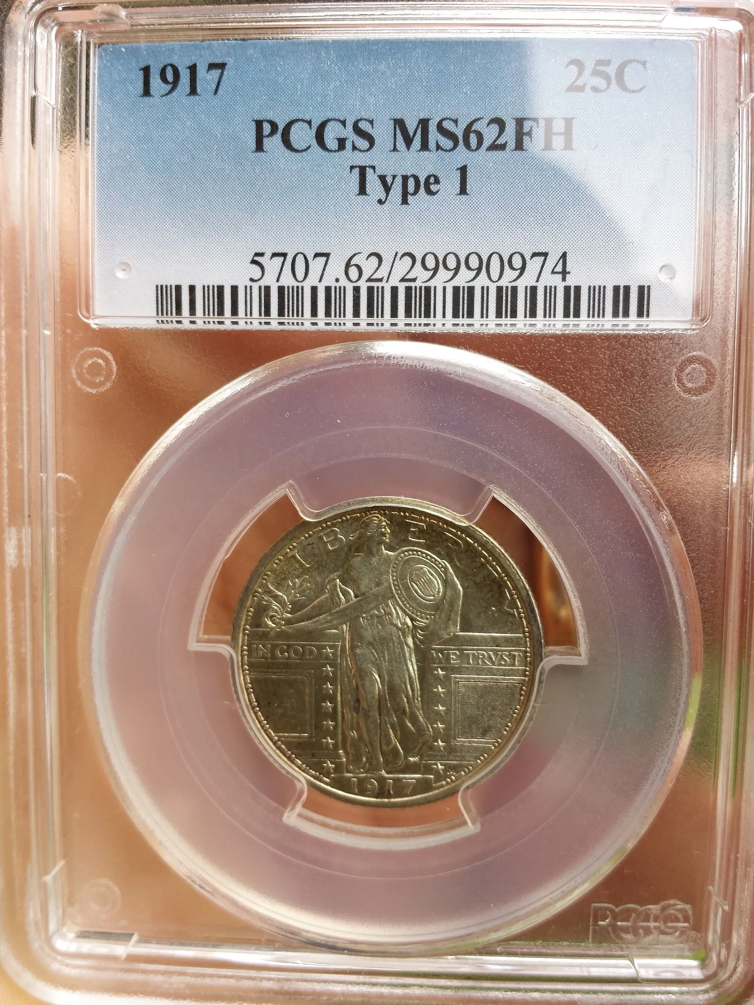 Quarter 1917 MS62FH Type 1 obv. Bought from Ebay.