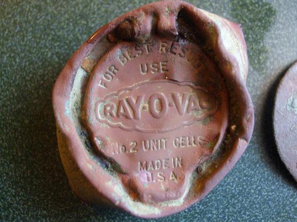 Ray O Vac - I thought this was cool looking. It's the bottom of a old flashlight.