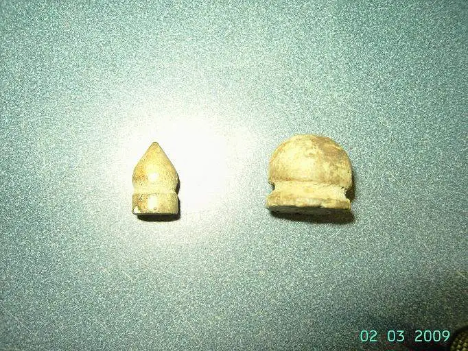 Richmond Test Lab Bullet and Shot Gun Slug - Found at an 1862 Civil War Hospital