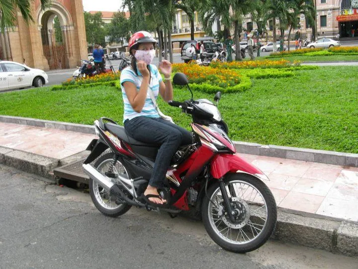 Saigon in front of the french cathedral built 1880's.