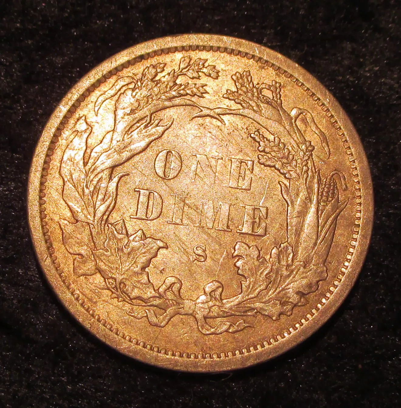 Seated Liberty 1875 S back