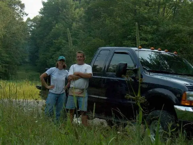 Seeker and I - Seeker is the master.  Riding with him while he's looking for cellarholes is an adventure in backing up.