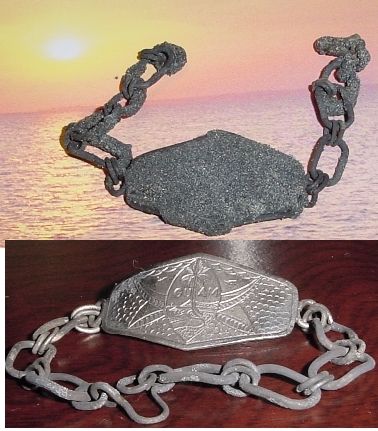 SILVER BRACELET - PROBABLY CIRCA WWII - FOUND AT A BEACH FREQUENTED BY MILITARY IN RI
