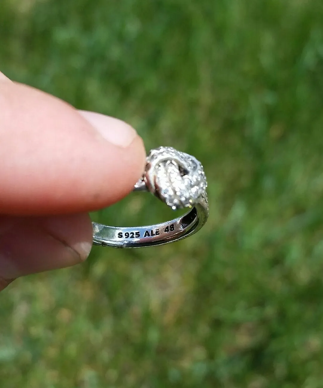 Silver Pandora ring. Metal detecting find on Ken and Kerena's yard. August 2019