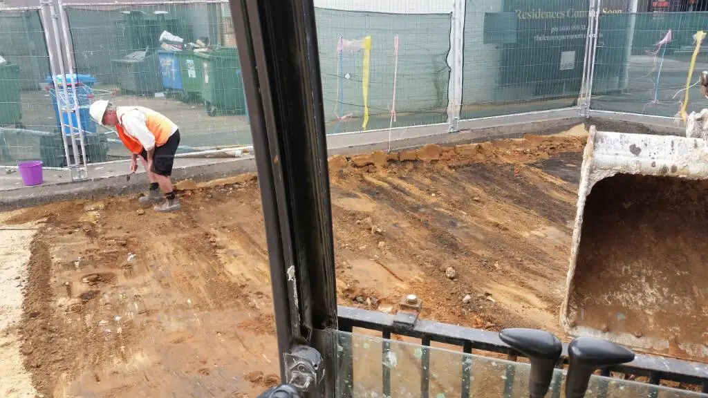 site 1 stone footing exposed