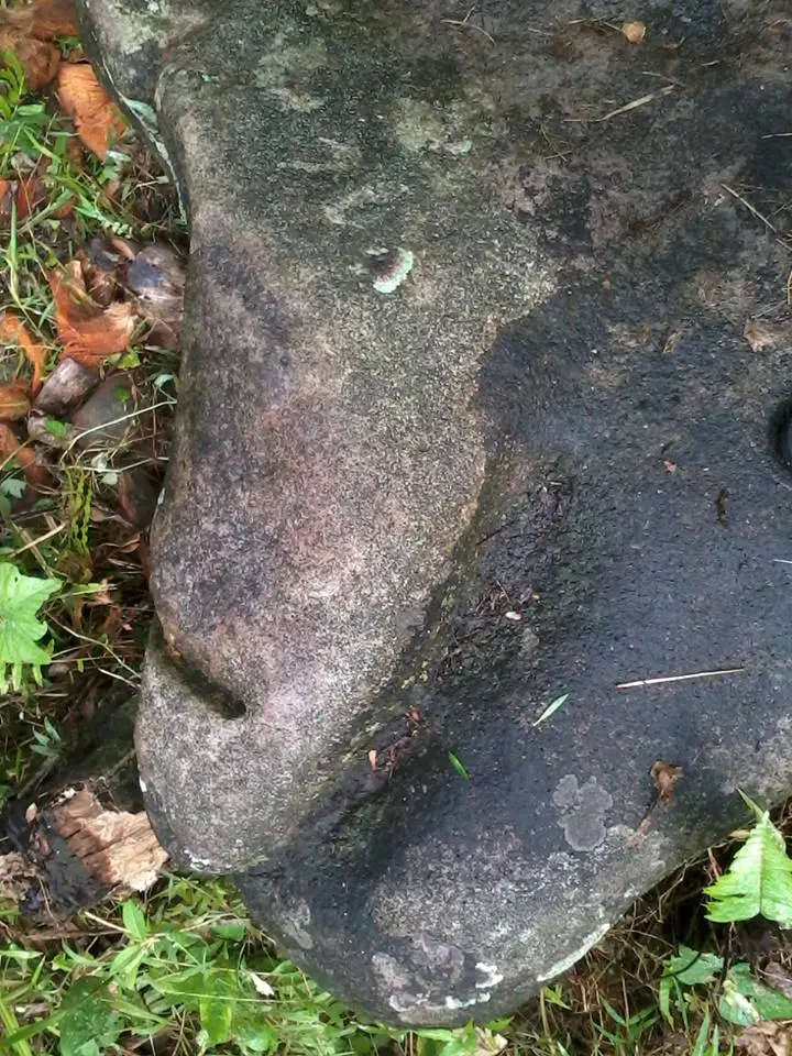 site 2 : marker...  this is the only carved marker i found pointing to a big stone... its like a penis if you look carefully