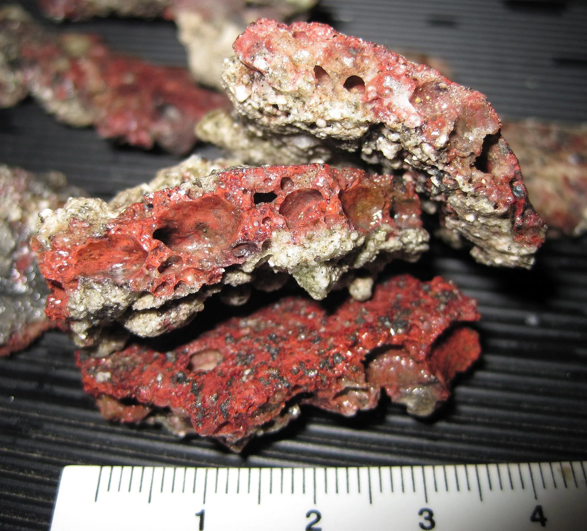 Some of the Red Trinitite Atomic Bomb glass in my collection.