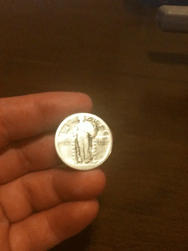 Standing Liberty quarter (front)