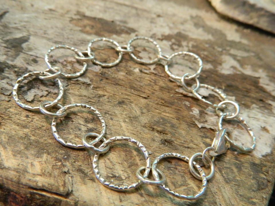 Sterling silver textured bracelet