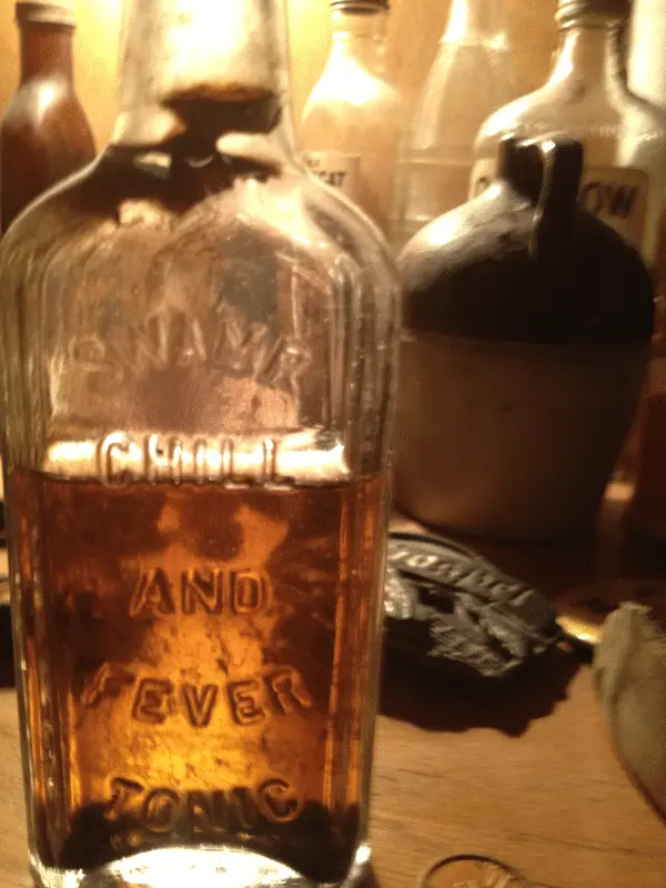 Swamp Fever and Chill Tonic
Park Hill, OK
Dug along with buggy steps, McCormick medal, Mrs. Smiths Blueing, and brouche
Cherokee Co
Blacksmith shop lo
