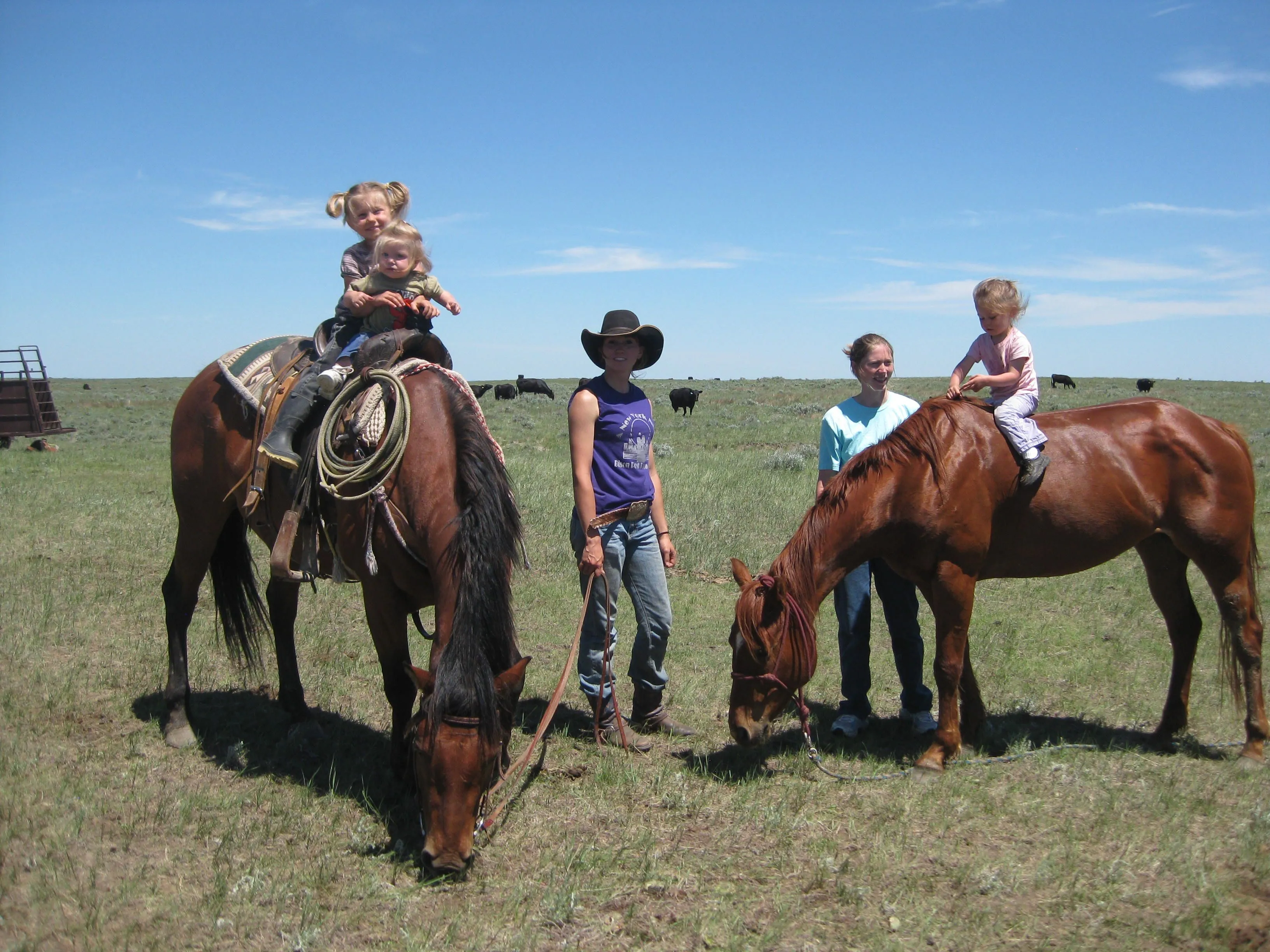 The littles ones get a ride.