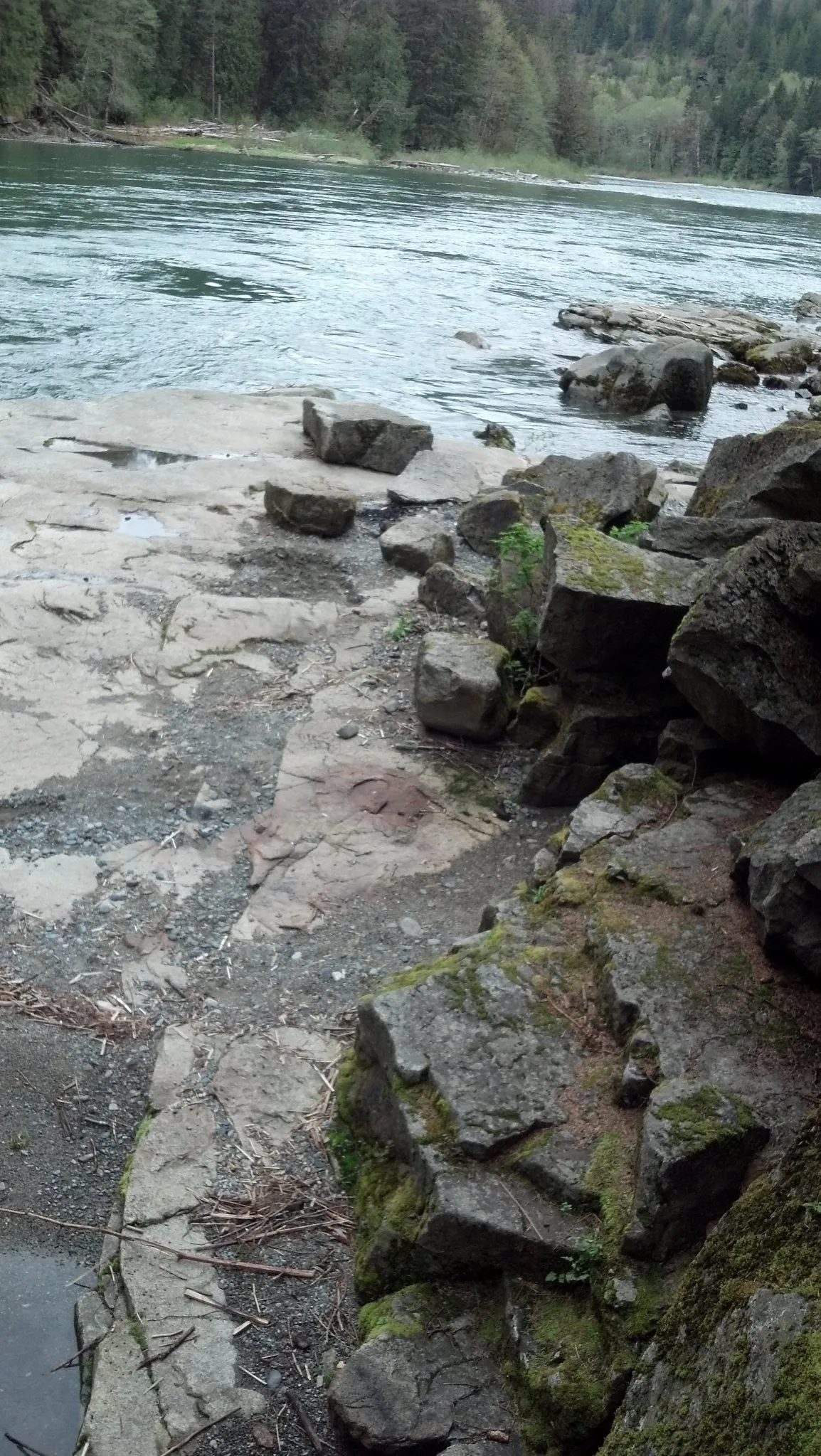 "The Swimmin Hole". Exposed bedrock and good fishing.