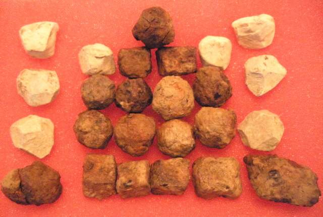 U.S. Artillery Relics -          These are 3 types of artillery artifacts that we find in Smith County, TN. The round iron balls are canister shot. Th