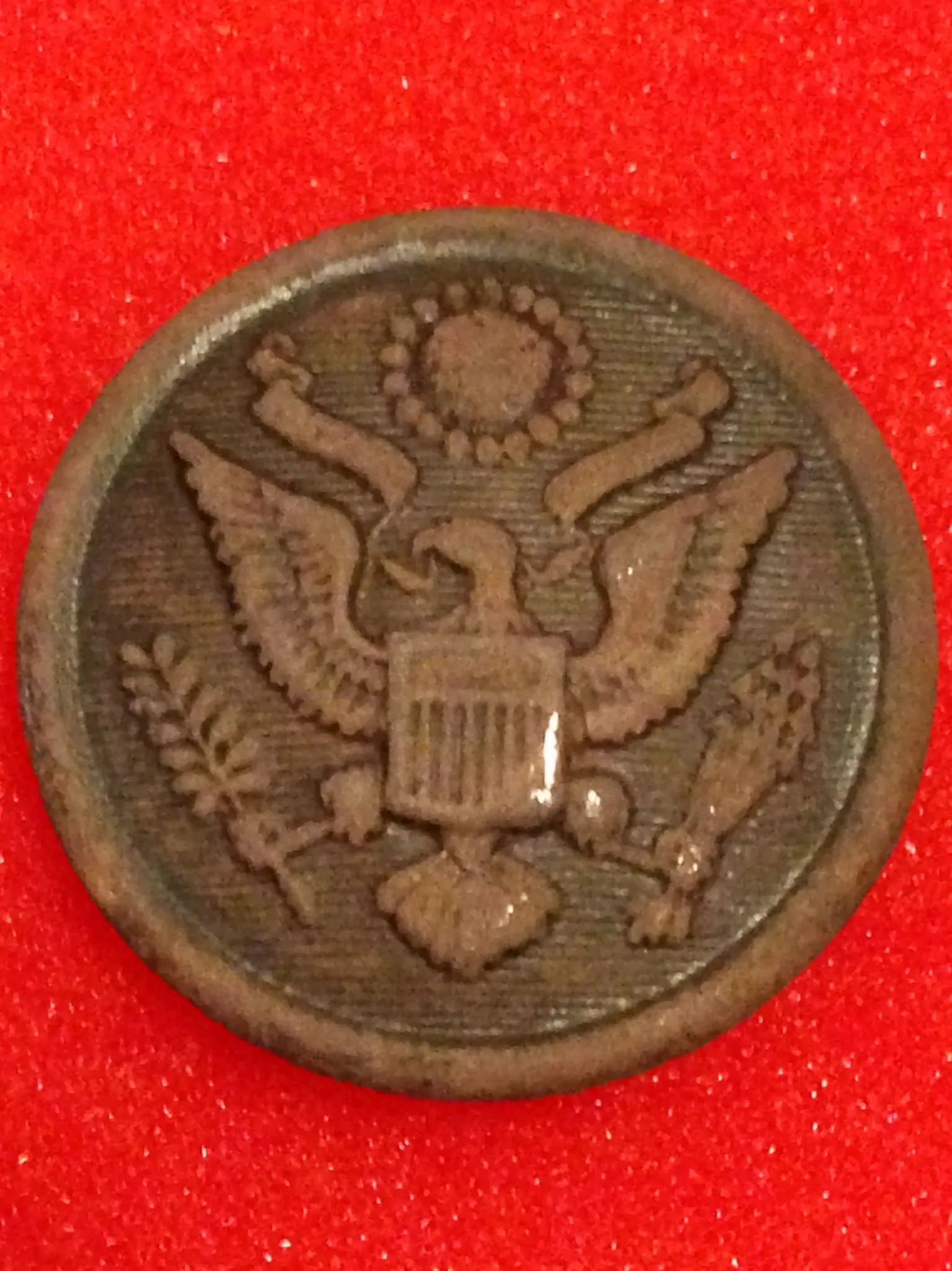 US Army Great Seal Button WWI Era