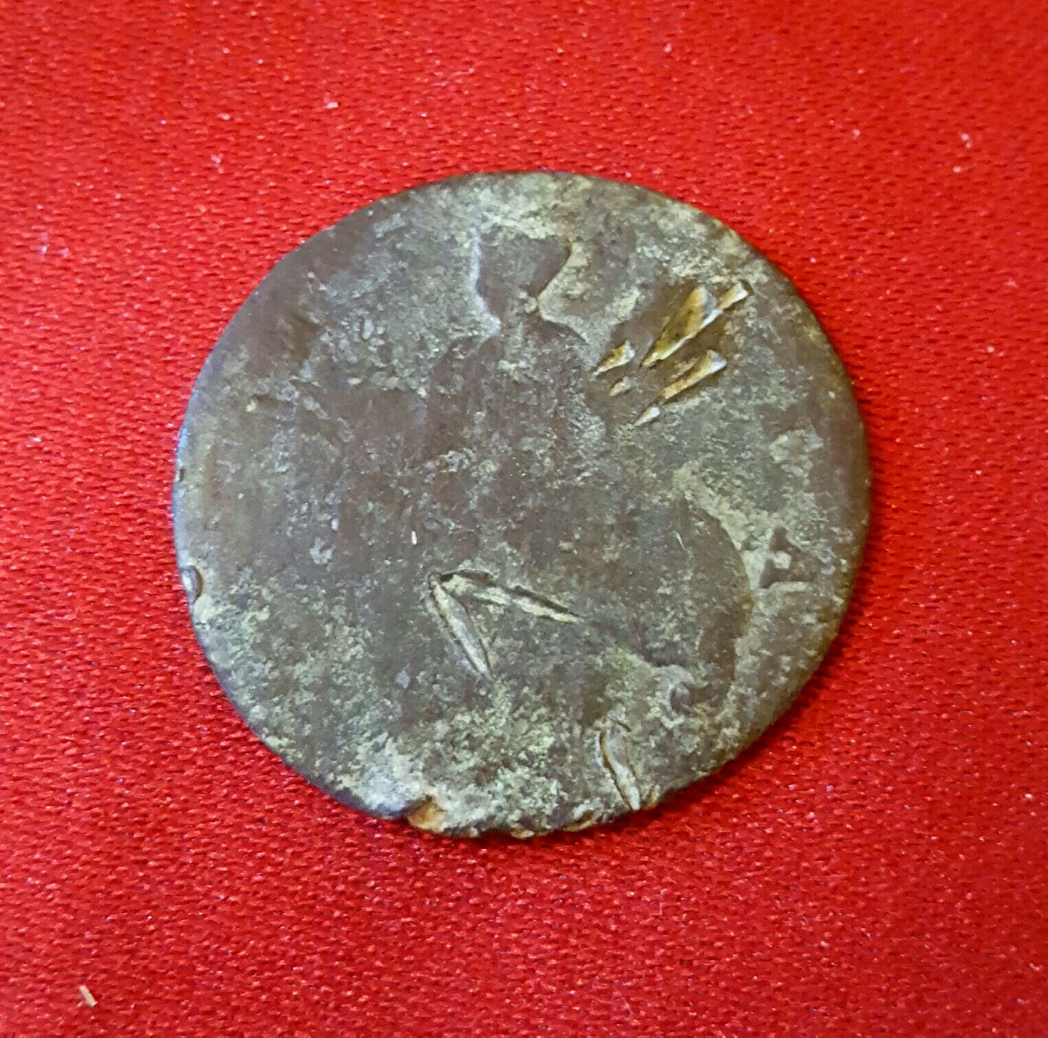 Well-worn King George II half penny