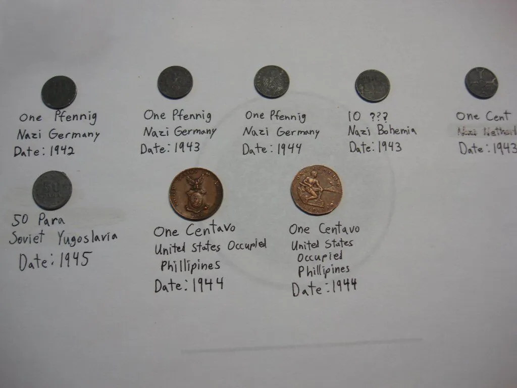 WWII coins. 
Found September 30th