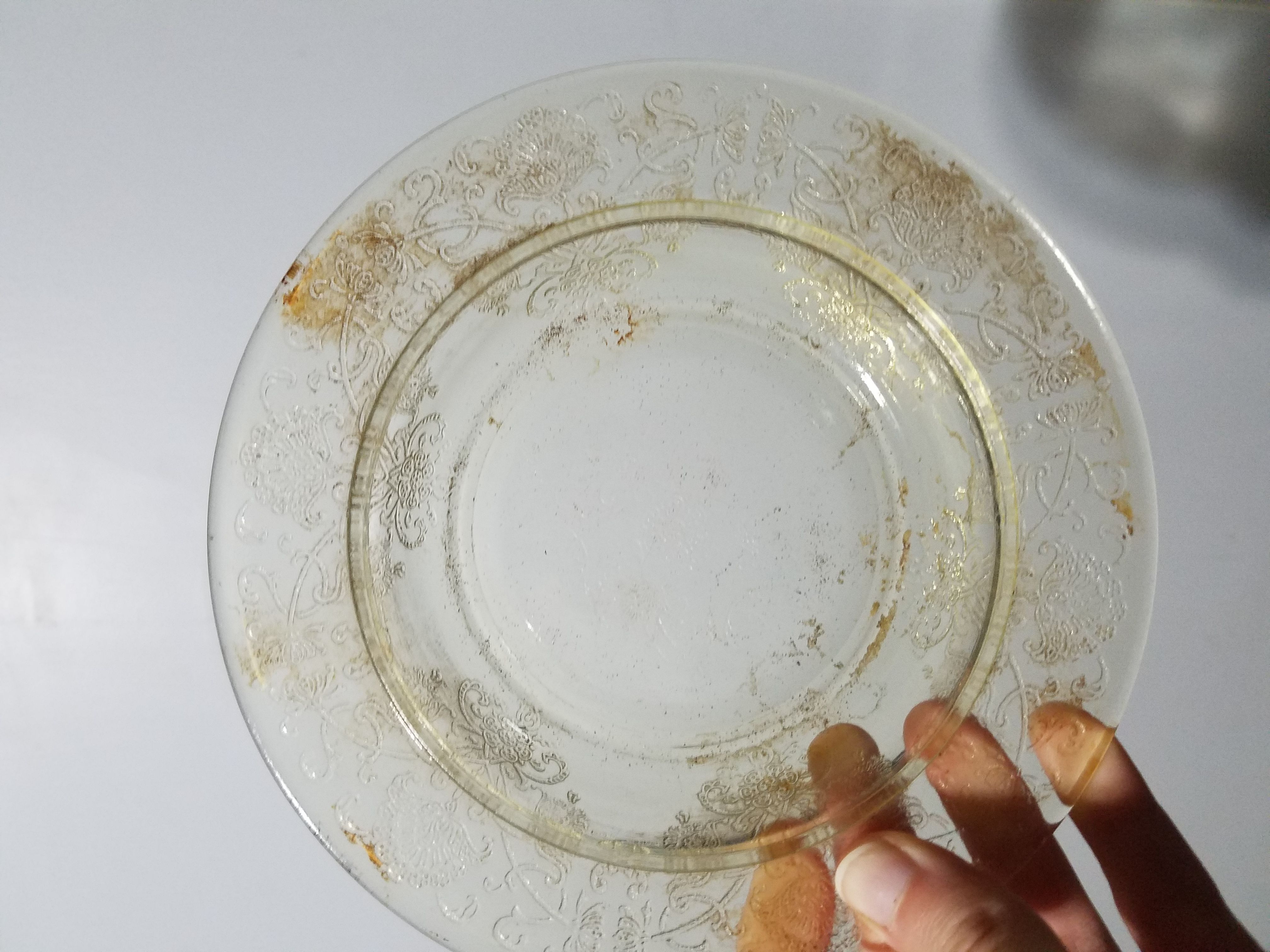 Yellow dish.  Found in an old bottle dump